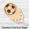 Flaming Soccer Ball Unfinished Wood Shape Blank Laser Engraved Cut Out Woodcraft Craft Supply SOC-001 product 1